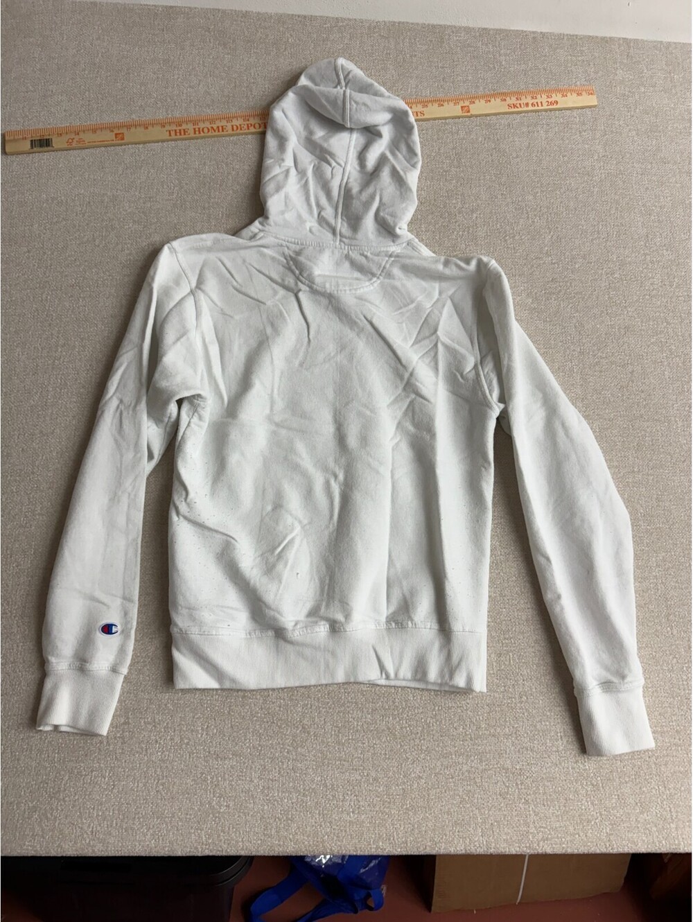 Champion Authentic Athletic Apparel White Pullover Hoodie Sweatshirt Mens Size